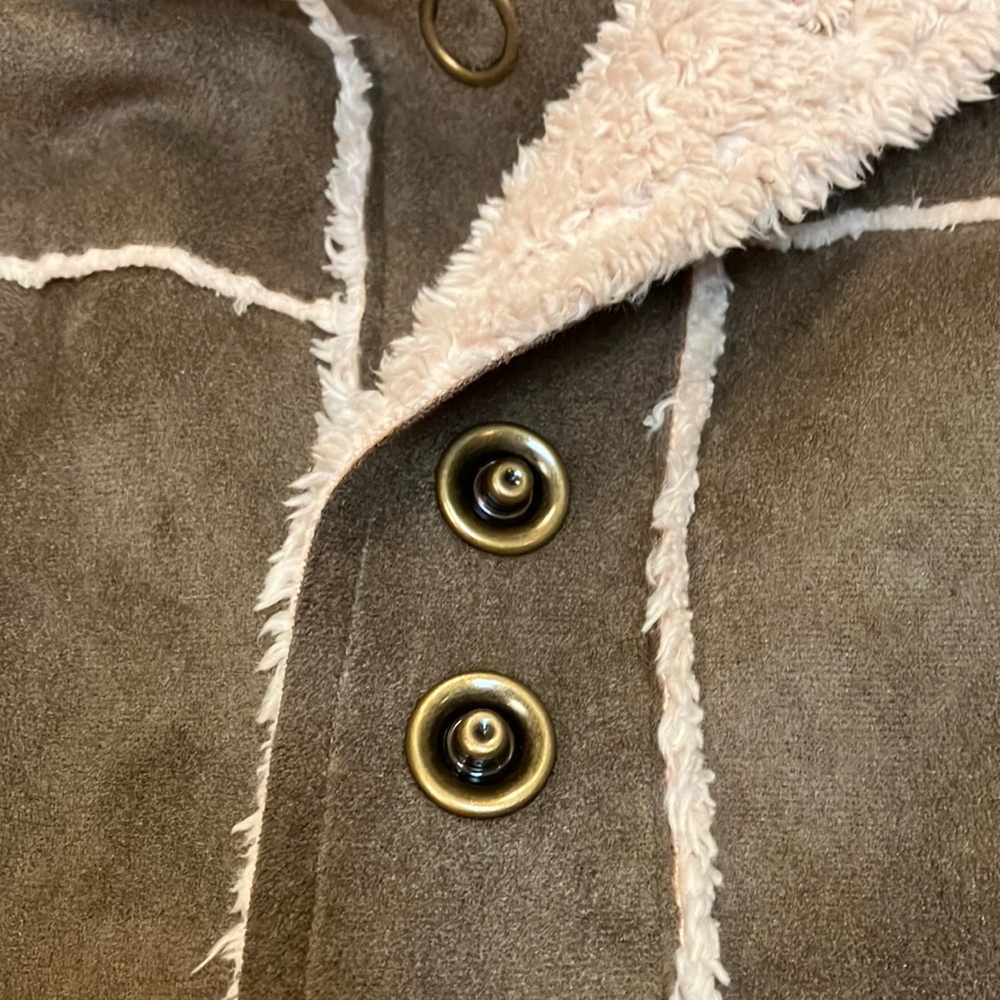 Cream and Brown Teddy Jacket with Plush hoodie